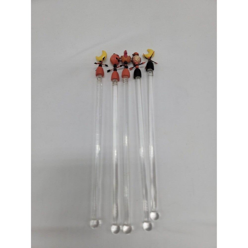Fall/Halloween Stir Sticks Plastic Lot Of 5